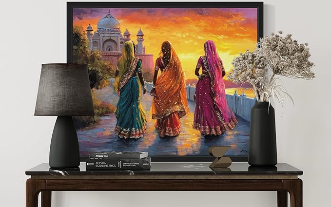 India Art Print Poster, Asia Oriental Countries Culture Wall Art Asian Paintings for Bedroom Bathroom Living Room Decor 97 (India, 16 x 20 inches, Unframed)