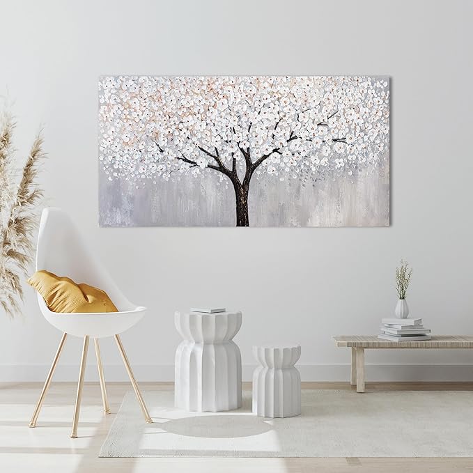 Canvas Wall Art Decor Artwork for Walls Tree of Life Wall Art for Living Room Vintage Black and White Wall Art Decor Tree Flower Wall Art Decorations Prints for Room Home Office Wall Decor 20"X40"