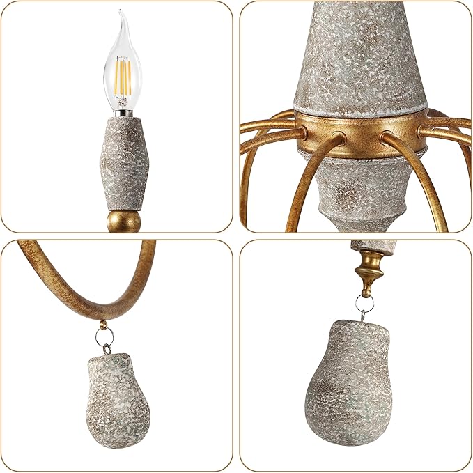 38.5" Large Farmhouse Chandeliers for Dining Room, 9-Light French Country Lighting Fixtures, Rustic Vintage Wood Chandelier for Bedroom Kitchen Island Living Room Foyer Stairway