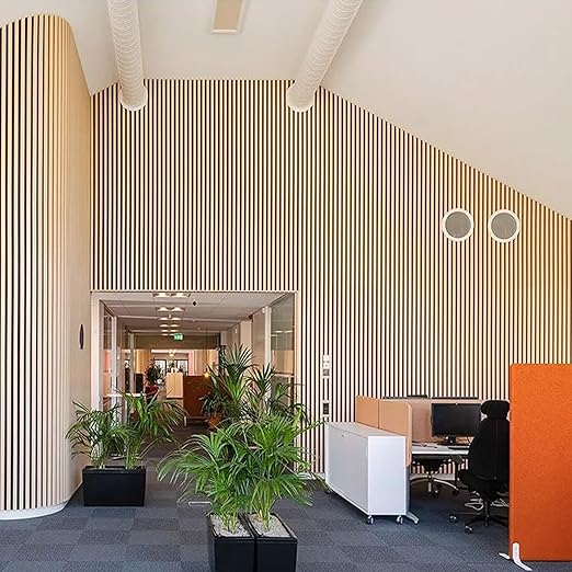 3D Acoustic Wood Veneer Slat Wall Panels for Interior Wall and Ceilings Panels,Sound-Absorbing Felt Board, Sound Proof Decorative Panels,94.49” x 23.62”Each Box Coverage,2 Pack,Natural Oak