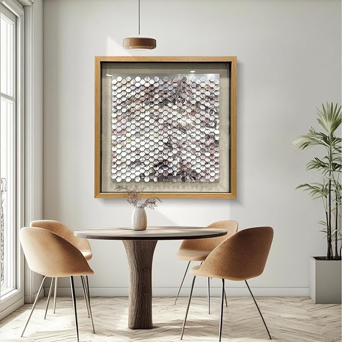 LIUZEYUE - Art Gallery - Handmade Original Wall Artworks - Solid Wood Frame, Metal Wall Decoration Painting 59"x59"