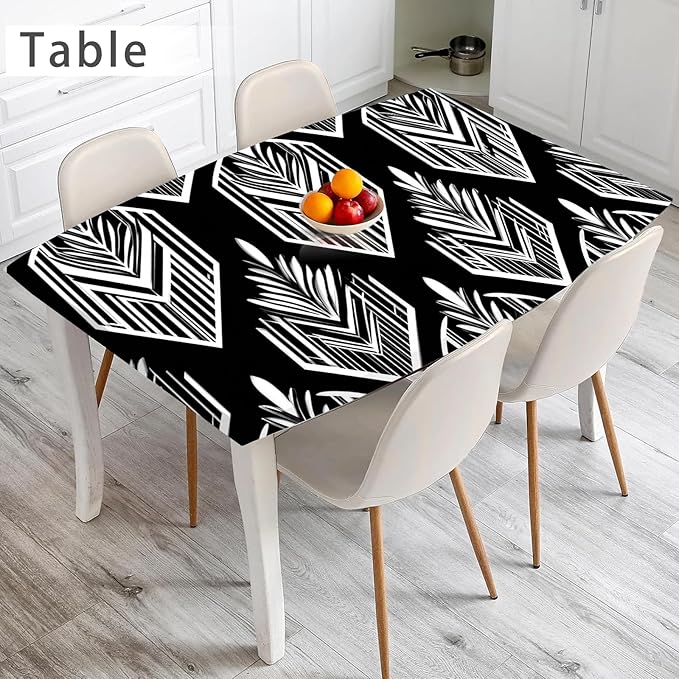 Nuxovilar Black White Tribal Geometric Textured Peel and Stick Wallpaper, 15.75"x39.37", Self-Adhesive Contact Paper, Ethnic Style Pattern for Bedroom, Living Room and Table Decor