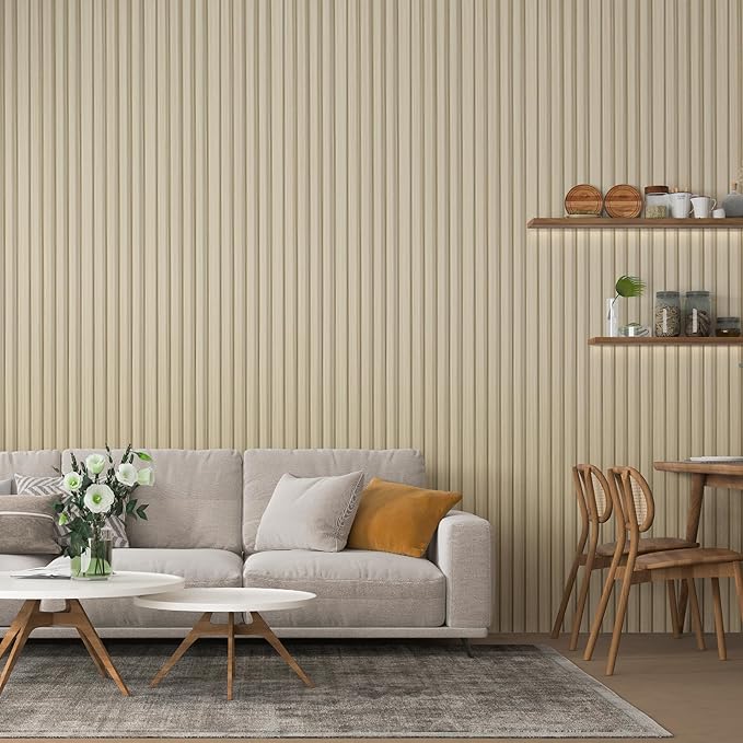 Art3d 8 Pack 96" x 6" WPC Slat Wall Panels, 3D Fluted Panel for Interior Wall Decor, TV Background, Bedroom, Living Room - Oak