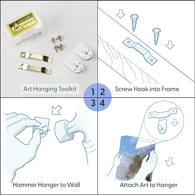 MUDECOR Framed Wall Art Print Set Vibrant Textured Abstract Multi-Colored Illustrations Modern Art Boho Decorative Colorful Chic for Living Room, Bedroom, Office - 16"x24"x3 Natural