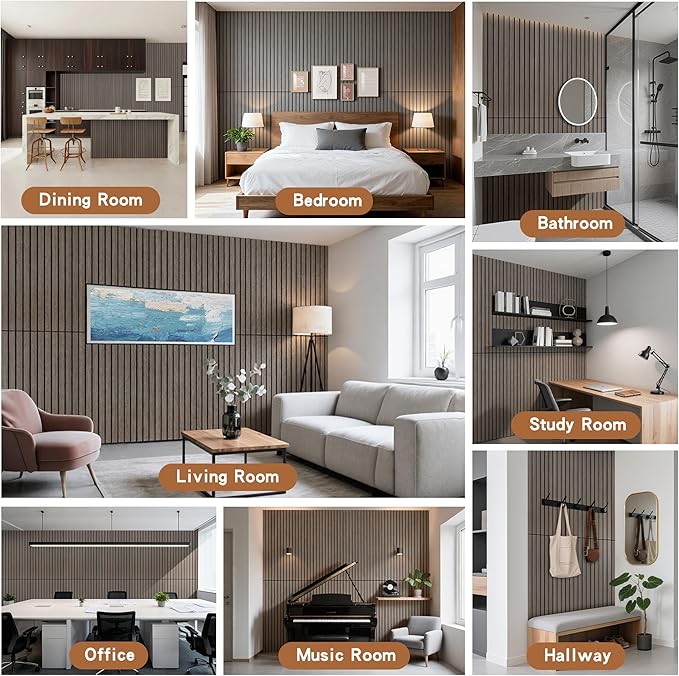 4 Pack Acoustic Panel, 47.2”x23.6” Acoustic Panels for Wall, Decorative Large Acoustic Panels with Wood Finish, for Office,Home Theater,Studio,Living Room, Walnut