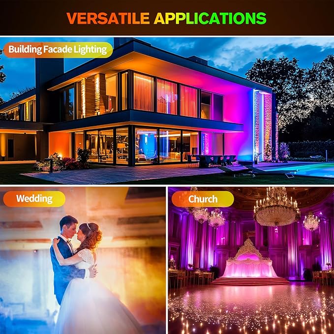 150W Stage Light Bar 14 LED RGBW COB Washer Stage Lights with DMX512 Pixel Control,Auto, Sound-Activated, Master/Slave for Church Christmas Wedding Dance(6PC)