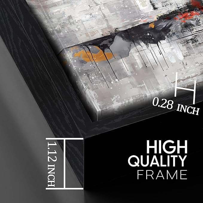 Abstract Wall Art for Living Room - Large Framed Wall Art - Black and White Pictures for Wall Ready to Hang Size 29" x 59"