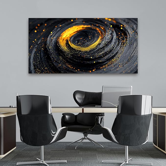 Abstract Wall Art Decor Wall Art Pictures for Living Room Abstract Canvas Art Wall Decor Minimalist Black Gold Wall Art Prints Modern Wall Art Decorations Artwork for Walls Office Home Decor 20" X 40"