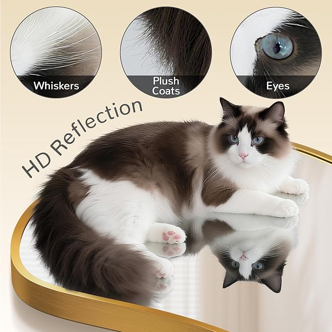 Asymmetrical Wall Mirror 26 * 36 Gold Irregular Abstract Shatter-Proof Aluminum Alloy Decorative Wavy Framed Makeuop Mirrors for Bathroom, Bedroom, Cloakroom, Entryway