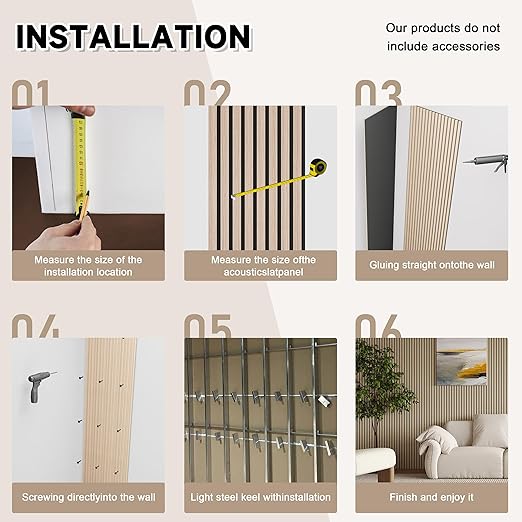 4 Pack Wood Slat Wall Wood Paneling,95 x 8 in Soundpoof Wooden Engineered Wooden Slat Wall Panels,Stylish Acoustic Wall Panels for Interior Wall Decor with Felt Backing,Walnut