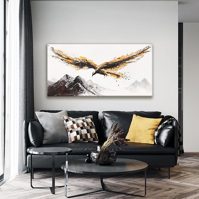 Canvas Wall Art Decor Painting Of Nature Animal Eagle Wall Art Painting Prints Picture Of Flying Eagle Print Canvas Picture For Bedroom Home Living Room Office Ready To Hang 24 × 48 Inches