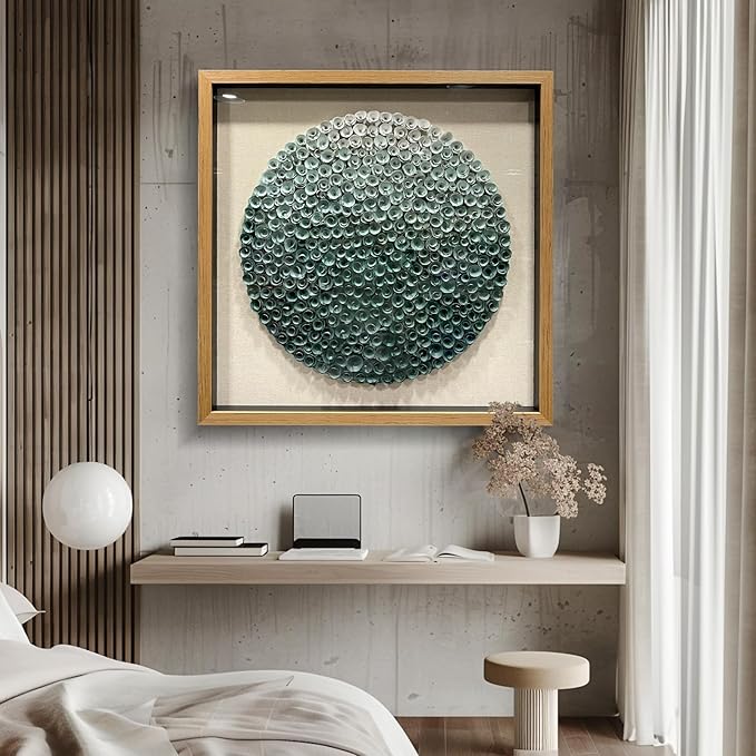 LIUZEYUE - Modern Abstract Wall Art Living Room Handmade Wood Flower 3D Wall Decoration Entrance Wall Decoration Green 43.3"x43.3"