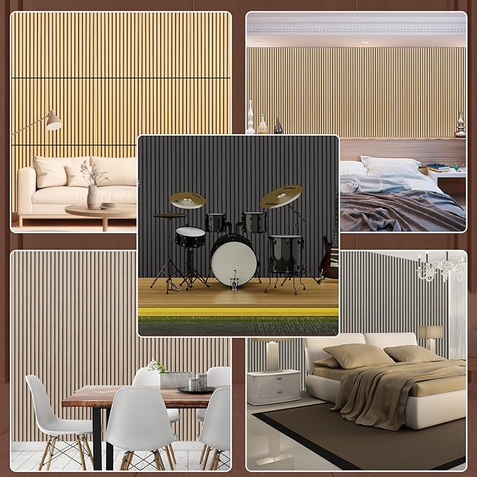 NeatiEase Wood Wall Panels Color Samples Pack, Acoustic Slat Wall Panels for Interior Wall Decor and Noise Reduction, Decorative Slat Wall Paneling