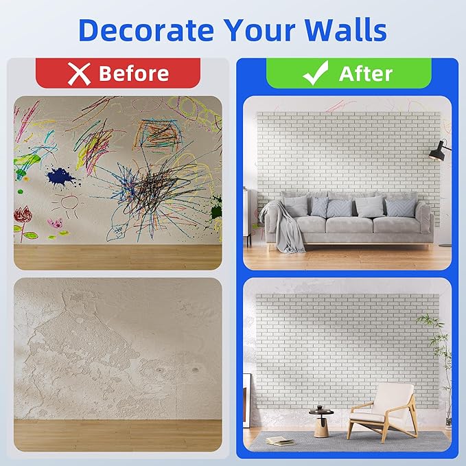 20 Pack Acoustic Panels with Self Adhesive, 12" X 12" X 0.4" High Density Sound Proof Foam Panels for Walls, Soundproof Wall Panels, Brick Sound Absorbing Panels for Home Studio Office Decor Ivory Tan