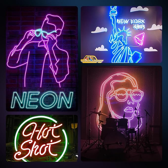 LED Neon Lights,IC+RGB 9.8FT Rope Lights Control with App/Remote,Multiple Modes,DIY Design,Outdoor IP65 Waterproof,24V Flexible LED Strip Lights for Bedroom,Gaming,Party Decoration