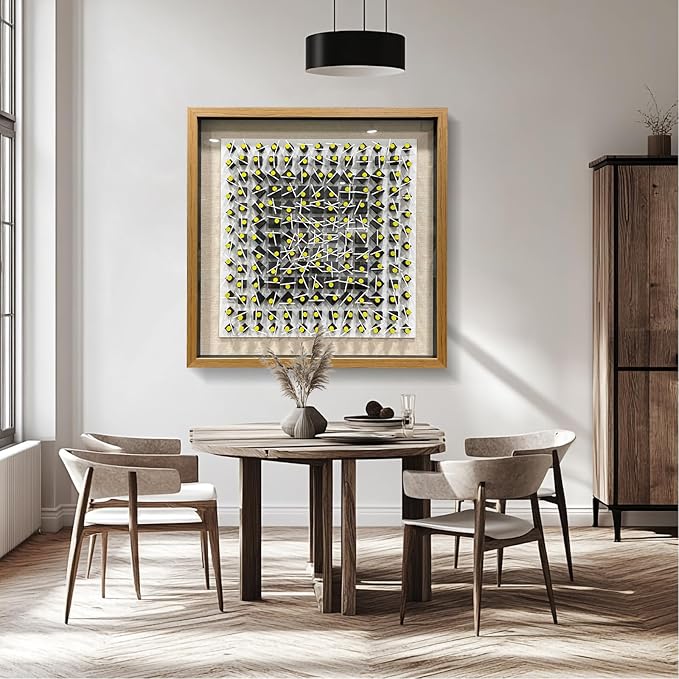 LIUZEYUE - Wooden block three-dimensional painting geometric modeling wall decoration 3D wooden artwork living room bedroom background wall office decoration painting 31.5"x31.5"