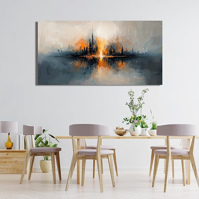 Abstract Wall Art Decor Modern Black Wall Art Prints Abstract Canvas Art Wall Decor Wall Art Pictures For Living Room Canvas City Wall Art Decorations Artwork For Walls Bedroom Ofifice Home Decor 20" X 40"