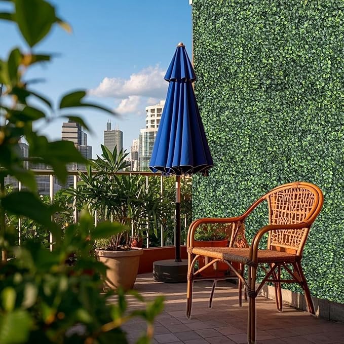 Grass Wall Panels,24Pcs 20 * 20" Greenery Wall Panels Garden Fence, for Indoor Outdoor Artificial Boxwood Wall Privacy Hedge Screen for Backyard, Faux Green Grass Wall Backdrop Patio Party