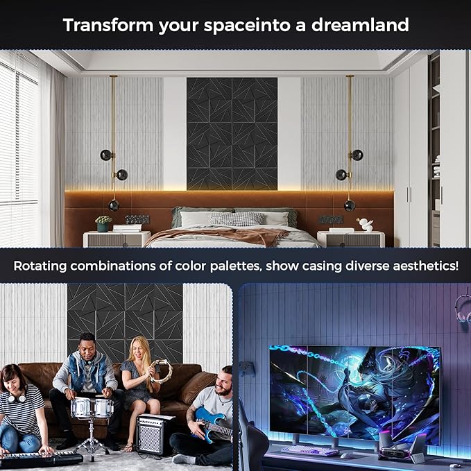 12 Pack Large Soundproof Wall Panels, 15.7 x 15.7 x 0.47 in Sound Proof Foam Panels for Walls, 1.2lb/ft³ High Density, Thicker 0.47in, Acoustic Panels, Sound Dampening Panels Gray