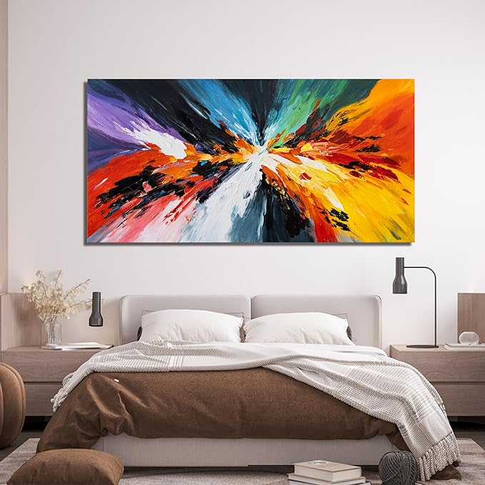 Canvas Wall Art Decor Wall Art Pictures For Living Room Black and White Wall Art Decor Canvas Abstract Art Work Colorful Abstract Wall Art Prints For Bedroom Office Kitchen Home Wall Decor 20" x 40"
