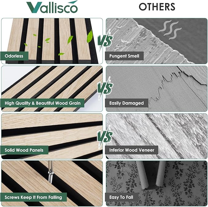 4-Piece Wood Slat Acoustic Panels for Stylish Interior Decor & Noise Reduction - 94.5" x 7.87" 3D Solid Wood Wall Panels for Ceiling and Wall, Covers 20.66 Sq Ft, White Oak