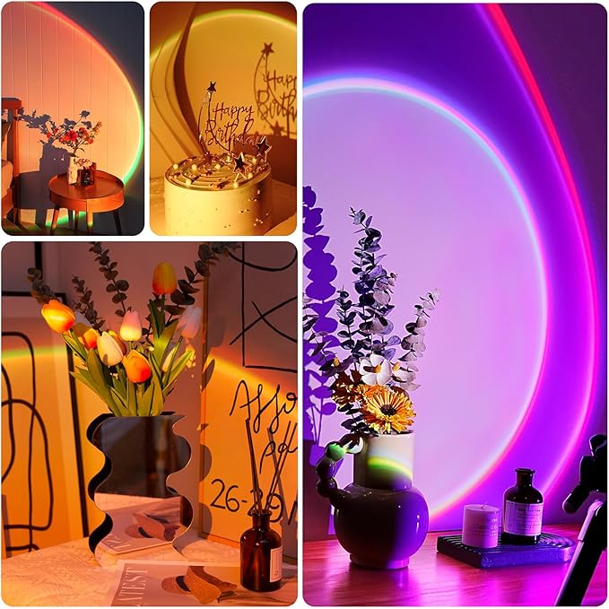 Sunset Projection Lamp with Remote/APP Control,Multi-Color LED Sunset Light Night Light,360 Degree Rotation Sunset Lamp for Photography/Party/Room Decor,Gifts for Christmas,Thanksgiving Day