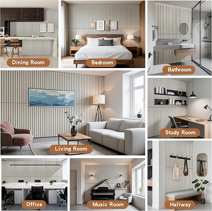 4 Pack Large Acoustic Panels 47.2”x23.6”, Decorative Acoustic Wall Panel, Sound Proof Panel with Simulated Wood Grain Finish, for Office,Home Theater,Studio,Living Room, Natural Oak