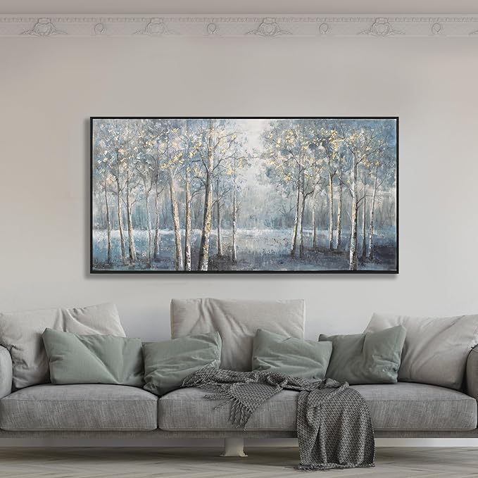 Canvas Wall Art Modern Decor Framed Wall Decorations Maximalist Home Decor Wall Art Prints Dark color system Forest Landscape Painting for Room Wall Bedroom Office Decor 20"×40"