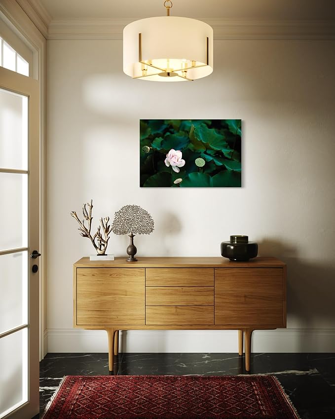 Oriental Beauty: Stunning Feng Shui Landscape Wall Art Prints for Home Decor in 3 Sizes (Serenity of a Lotus Blossom, 20" x 30")