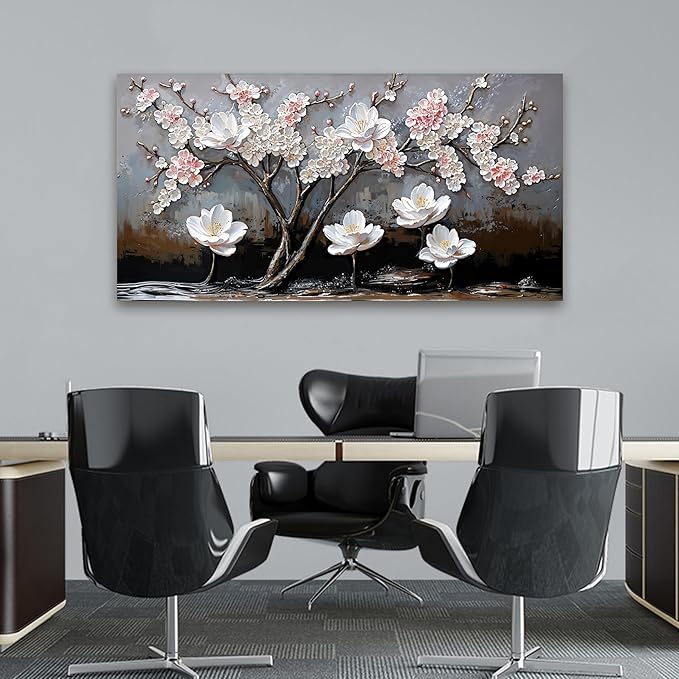 Canvas Wall Art Decor Art Work for Wall Decor Black and White Wall Art Decorations Wall Art Pictures for Living Room Artwork for Walls Modern Flower Wall Art Prints Home Office Decor 20" X 40"