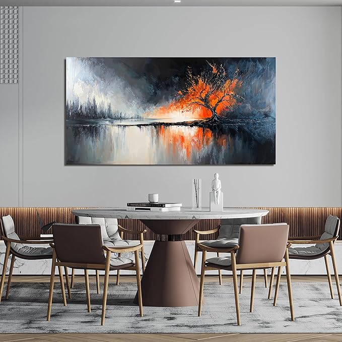 Canvas Wall Art Decor Large Black and White Wall Art Prints Modern Tree of Life Wall Art Abstract Canvas Art Wall Decor Wall Art Pictures for Living Room Artwork for Walls Home Office Decor 24" X 48"