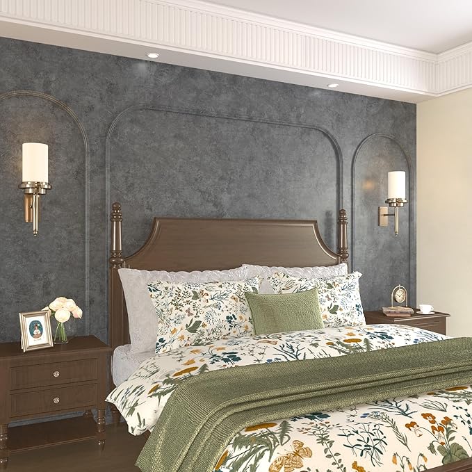 31"×354" Big Roll Large Size Dark Blue Grey Concrete Wallpaper Peel and Stick Wide Thick Glossy Adhesive Gray Concrete Cement Contact Paper Vinyl Wall Sticker for Bedroom Living Room Gym Walls