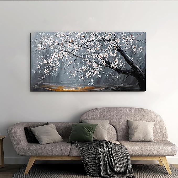 Canvas Wall Art Decor Modern Botanical Wall Art Prints Art Work For Flower Wall Decor Black And White Floral Wall Art Pictures For Living Room Bedroom Office Decor 20"X 40" Artwork For Walls