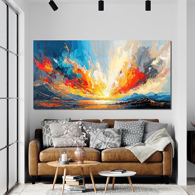 Canvas Wall Art Decor Wall Pictures for Living Room Canvas Art Wall Decor Coastal Landscape Wall Art Decorations Artwork for Walls Modern Colorful Wall Art Prints Bedroom Office Wall Art Decor 20" X 40"