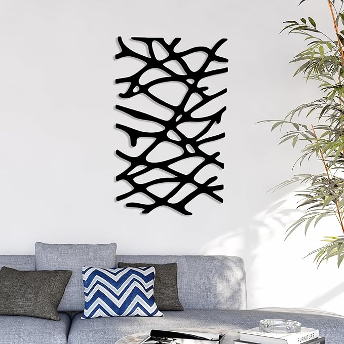 Modern Luxury Metal Wall Art, Large Abstract Geometric Steel Sculpture, Mid Century Wall Decor, Above Bed Decoration, Geometric Wall Decor for Living Room, Contemporary Home Accent, Housewarming Gift