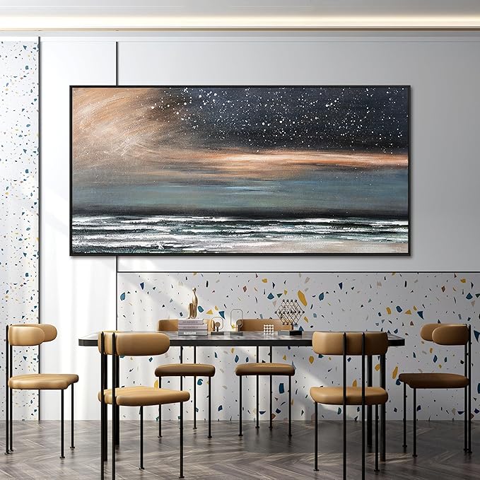 Canvas Wall Art Decor Wall Art Pictures for Living Room Starry Artwork for Walls Large Framed Wall Art Prints Canvas Art Wall Decor Nature Coastal Wall Art Decorations Bedroom Office Decor 29" X 58"