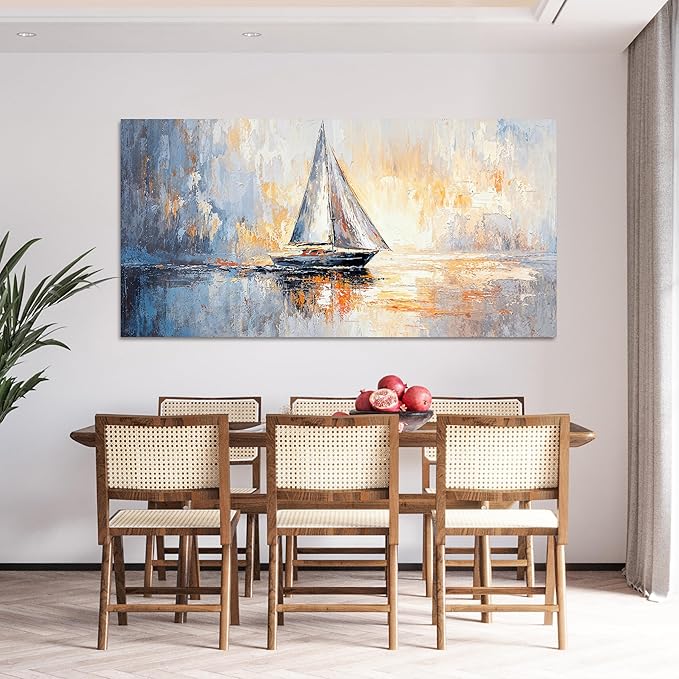 Canvas Wall Art Decor Large Canvas Art Wall Decor Coastal Minimalist Wall Art Wall Pictures for Living Room Large Artwork for Walls Modern Gold Wall Art Prints Bedroom Office Wall Art Decor 29" X 58"