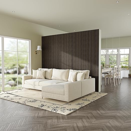 Casaphoria Acoustic Wall Panels, 4 PCS 23.6"x23.6", 3D Soundproof Wall Panels, Wood Slat Wall Panels for Home Office & Accent Walls, Walnut