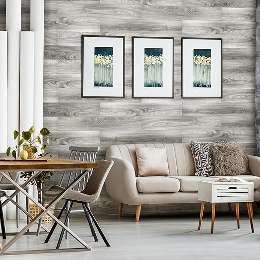 Accent Wall Planks, Peel and Stick, Accent Wall in a Box, Strong Adhesive, Light Weight, Removable, Easy DIY Install, Beautiful Accent Wall, Wainscot, Backsplash (Hazy Gray)