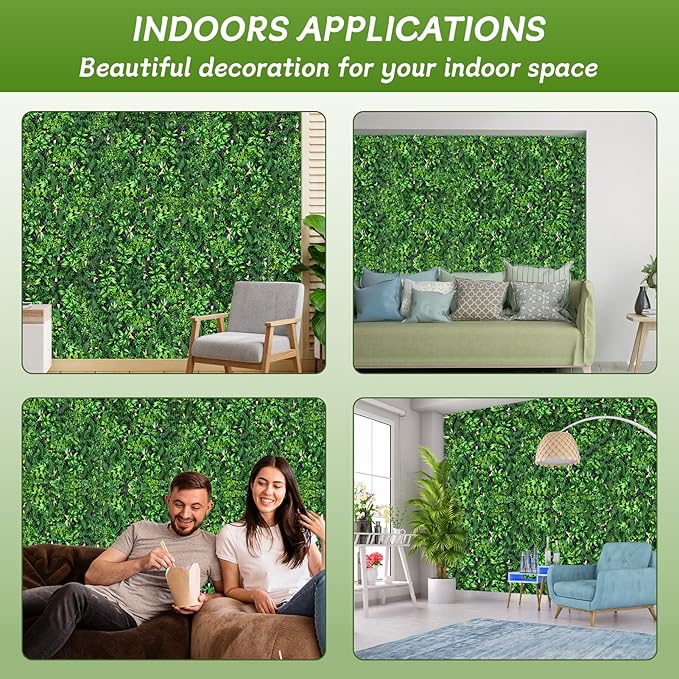 Artificial Grass Wall Panels 40"x120" (33.33 sqft) - UV Protected Privacy Fence Screen, Hedge Green Wall Decor Backdrop,Realistic Fake Grass Backdrop for Indoor Weddings & Outdoor Gardens