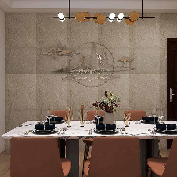 4-Pack 3D PU Stone Wall Panels for Interior Decor Faux Stone Accent Tiles, White, 47.24"x23.62"x(0.6"-1.18") Waterproof & Lightweight 3D Wall Design