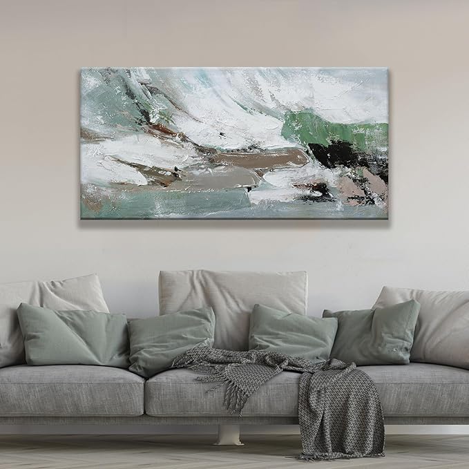 Canvas Wall Art Decor Large Canvas Wall Art For Living Room Abstract Art Modern Green Wall Art Decor Colorful Abstract Wall Art Prints Large Art Work For Bedroom Office Kitchen Wall Decor 24" x 48"