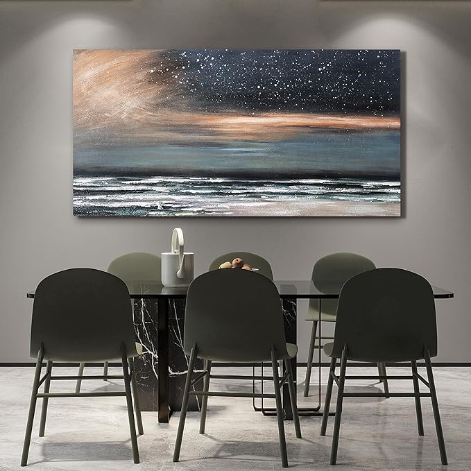 Large Canvas Wall Art for Living Room Artwork for Walls Canvas Art Wall Decor Nature Landscap Starry Wall Art Decor Coastal Beach Wall Art Prints Art Work for Home Office Kitchen Wall Decor 29" X 58"