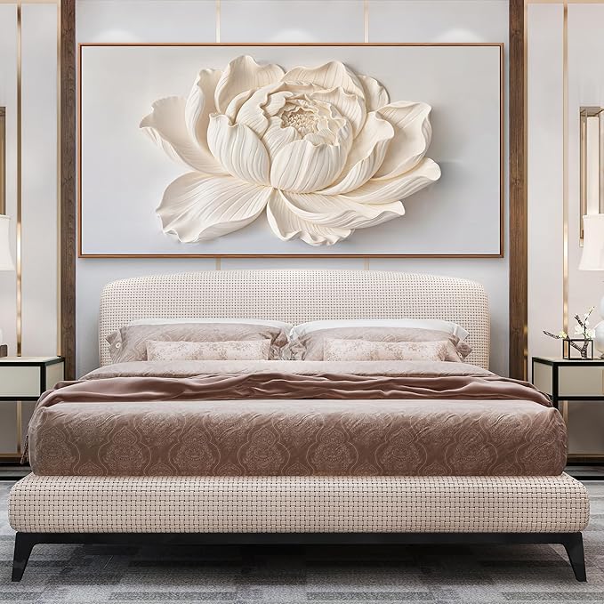 Large Canvas Wall Art Decor Pictures White Flower Wall Art Decoration Artwork Wall Art For Living Room Modern Painting Pictures For Bedroom Home Kitchen Office 29" X 58" With Framed