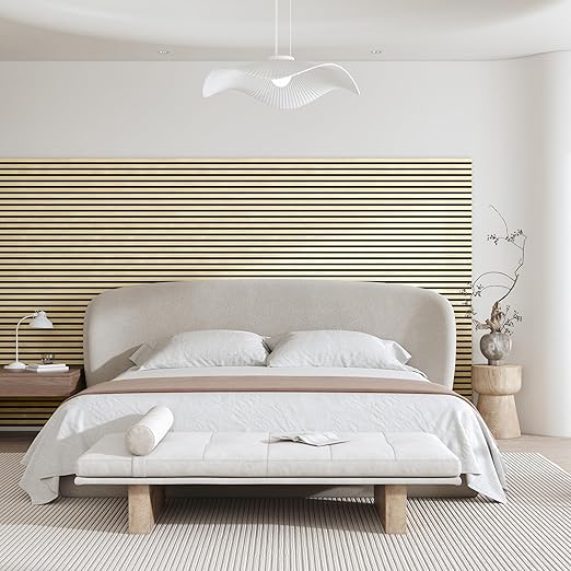 Casaphoria Acoustic Wall Panels, 2 PCS 47.2"x23.6", 3D Soundproof Wall Panels, Wood Slat Wall Panels for Home Office & Accent Walls, Oak