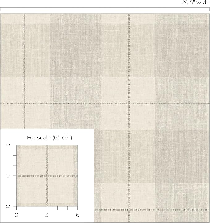 NextWall Lenox Hill Plaid Peel and Stick Wallpaper (Neutral)