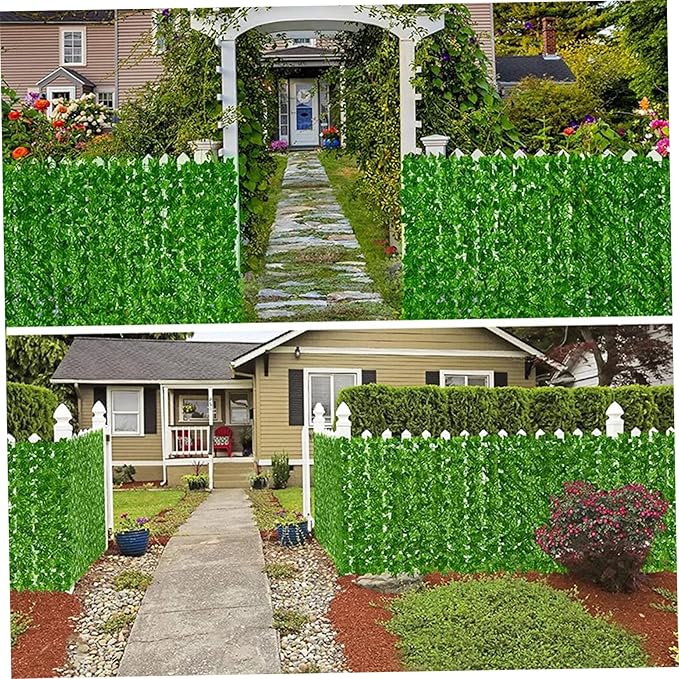 2 Rolls Grass Wall Panels 20x39in Simulated Artificial Greenery Backdrop Decorative Privacy Fence Panels for Outside Garden Wall
