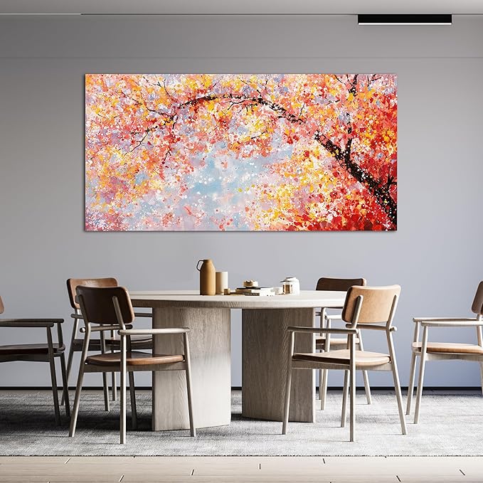 Canvas Wall Art Decor Canvas Modern Art Wall Decor Tree of Life Wall Art for Living Room Colorful Wall Art Decor Tree Flower Wall Art Prints Art Work for Room Home Office Wall Decor 24" X 48"