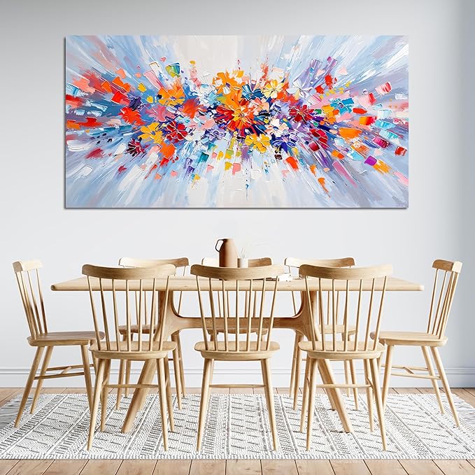 Canvas Wall Art Decor Large Wall Art for Living Room Modern Colorful Wall Art Prints Abstrcat Canvas Art Wall Decor Abstrcat Flower Wall Art Decorations Artwork for Walls Home Office Decor 24" X 48"