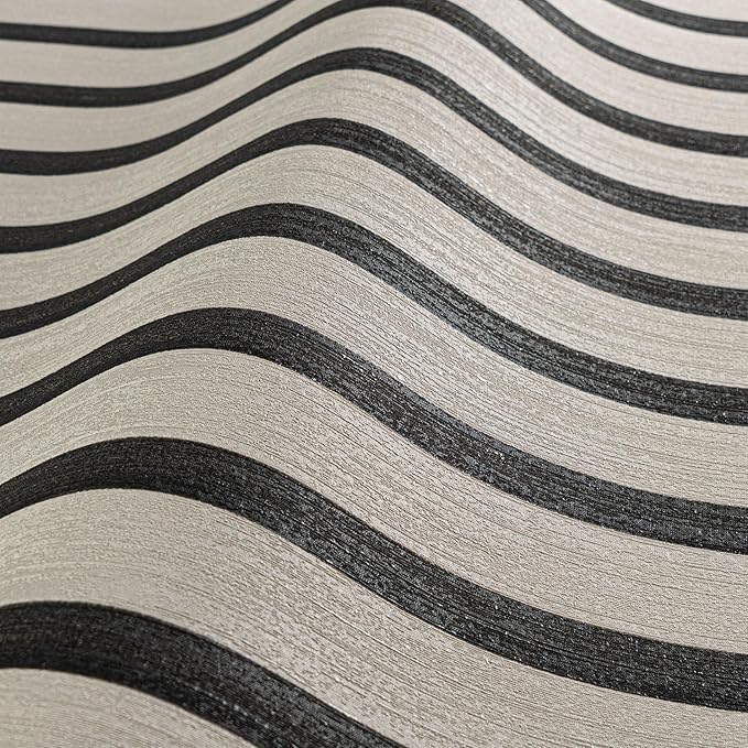 A.S. Création Non-Woven Wallpaper with Wall Panel Motifs 0,53 x 10,05 m - Beige Grey Black - Wood Look Wallpaper Made in Germany - 786283
